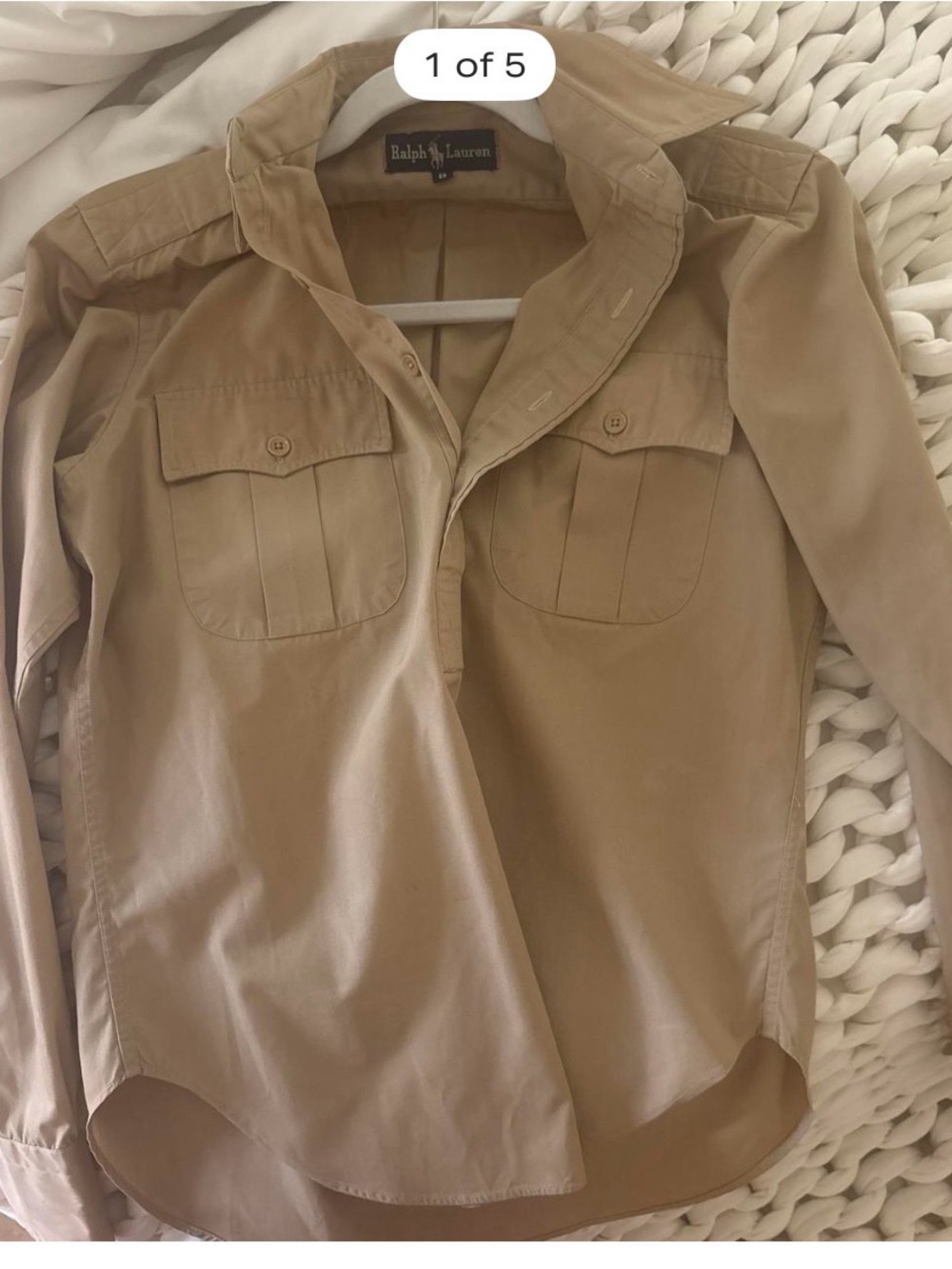 Vintage Ralph Lauren Blue Label Safari Blouse - Picture 1 of 5